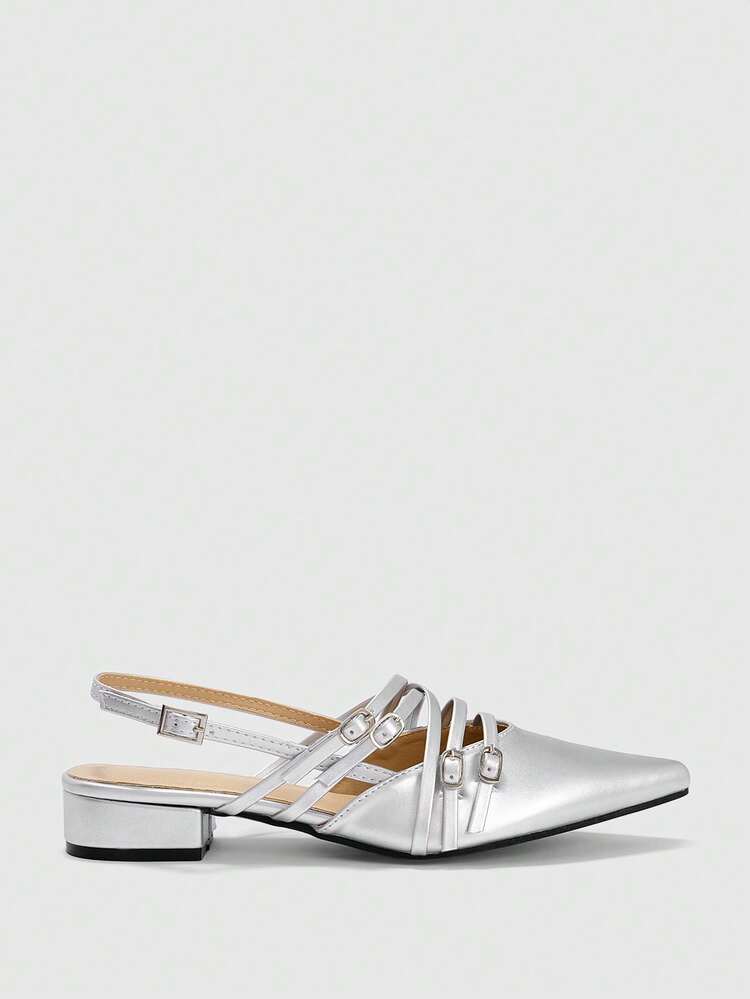 CUCCOO BIZCHIC Fashionable Minimalist Backless Flat Slide Sandals For Women