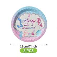 Bộ đồ dùng dùng một lần chủ đề nàng tiên cá gồm đĩa, khăn ăn và cốc, phục vụ 8 người. Bộ đồ dùng tiệc dùng một lần này (bao gồm đĩa, khăn ăn và cốc) rất phù hợp cho các bữa tiệc sinh nhật, đám cưới và dã ngoại gia đình. - Xem 8