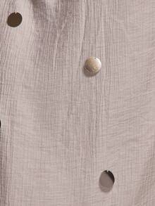 MUSERA 亮片装饰宽松及地长裙，可爱春夏性感外出海滩度假蜜月装 - 白色 - 查看 6