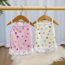 PETSIN Quần áo cho chó, quần áo cho mèo, váy cho thú cưng, bộ sưu tập xuân/hè mới, váy cho cún con, váy công chúa đa năng, họa tiết kẻ sọc, quần áo cho động vật nhỏ, kem chống nắng mát mẻ - Nhiều màu - Xem 5