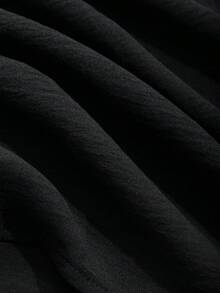 Dazy Plus Pantalones culotte sueltos y anchos de unicolor y simple, talla grande, para todas las estaciones, ropa de otoño, pantalones para maestros - Negro - Ver 8