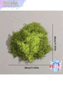 1 pieza de 100g de musgo artificial adecuado para decoración del hogar, arreglos paisajísticos en miniatura, miniaturas de césped, plantas en macetas y decoración de paisajismo para el Día de San Valentín, boda de San Valentín, cumpleaños - Verde - Ver 2