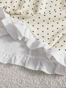 Elladie kids Đầm chữ A màu trắng in chấm bi, tay phồng, eo xếp ly, có nơ dành cho bé gái (cỡ nhỏ). - Nhiều màu - Xem 8