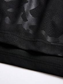 Manfinity Sport Corelite Quần short thể thao nam 2 trong 1, in họa tiết, có dây rút ở eo. - màu đen - Xem 5