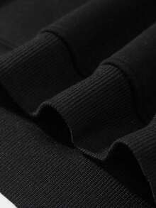 ROMWE MEN Goth Sudadera de manga larga con estampado gótico de bloques de color, de corte holgado, para hombre, estilo casual de primavera/verano, Y2K - Negro - Ver 3