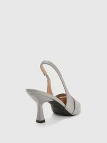 CUCCOO BIZCHIC Tacones de punta para mujer, tacones altos versátiles para ir al trabajo y uso diario - Gris Claro - Ver 3