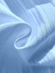 SHEIN Girls' Casual Woven Ruffle Off-Shoulder Adjustable Simple Dress, Spring/Summer - Baby Blue - View 4