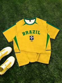 Aesthetic Post 男士字母印花圆领休闲宽松T恤 - 彩色 - 查看 2