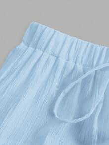 SHEIN EZwear Váy xếp tầng kiểu dáng thường ngày dành cho nữ, thích hợp cho kỳ nghỉ hè. - Màu xanh nhạt - Xem 3