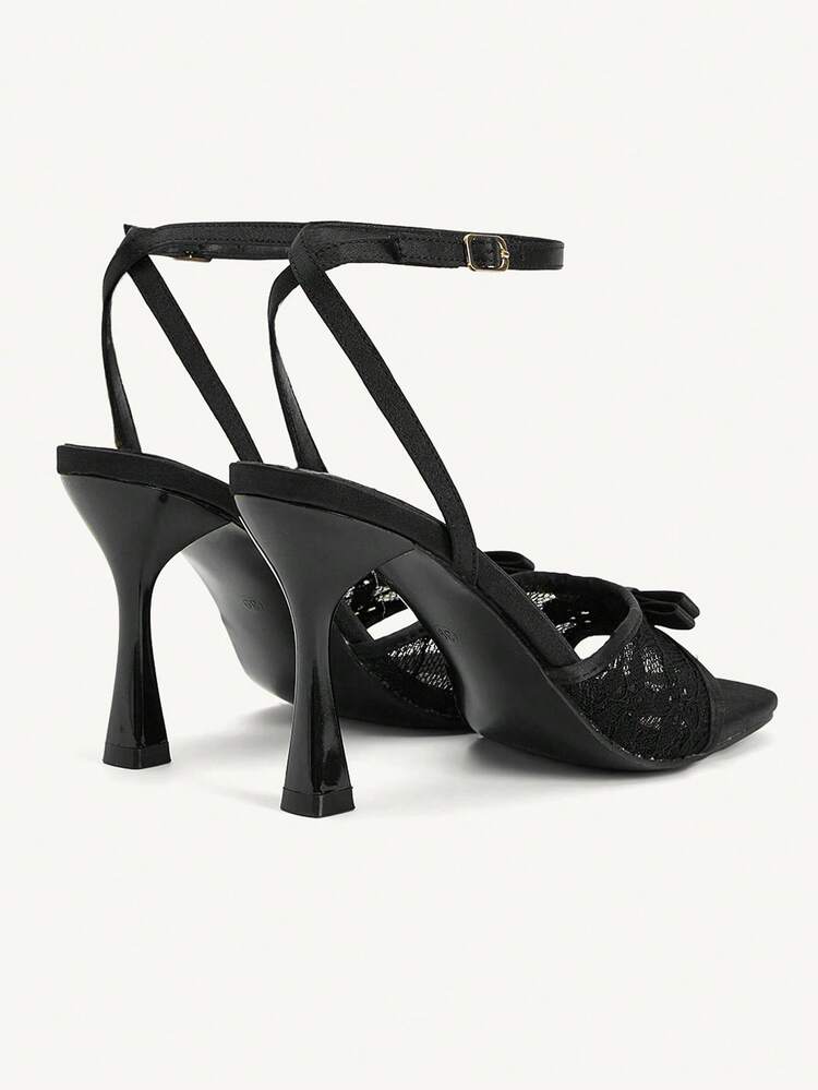 CUCCOO CHICEST Women Shoes Classic Fashion Women's High Heels Sandals Slim Heel Square Mesh Bow Design Dinner Party, Workplace Commuting, Dating Sexy Wear Women's Shoes
