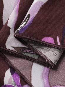 DAZY 女士印花长袖荷叶边下摆优雅睡袍 - 紫色 - 查看 12