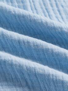 Mercer Haus 男士亚麻/波西米亚风格长袖衬衫，秋季 - 藍色 - 查看 5