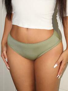 3pcs/Pack Stretchy Lace Trim Casual Everyday Women Panties - Multicolor - View 5