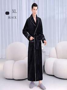 SHEIN 1 Áo choàng tắm flannel cỡ lớn, Áo choàng tắm flannel thanh lịch dành cho người lớn, Lý tưởng cho nhà nghỉ, khách sạn, spa, thẩm mỹ viện, Áo choàng tắm flannel, Thấm hút tốt và nhanh khô, Kiểu dáng rộng rãi, Nhiều màu sắc, Thiết kế tối giản, Đồ dùng thiết yếu cho phòng tắm & nhà cửa, Trang trí phòng tắm mùa hè, Đám cưới, Trở lại trường học - Nhiều màu - Xem 29