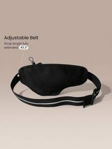 GLOWMODE Water Bottle Pocket Zipper Belt Bag Water Repellent Waist Crossbody Bags With Adjustable Strap - Black - View 4