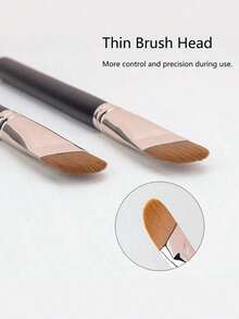 1Cọ trang điểm DM191 cải tiến, đầu tròn dẹt siêu mỏng, dụng cụ trang điểm chuyên nghiệp dùng cho kem nền dạng lỏng, kem che khuyết điểm, tạo khối, má hồng, phấn bronzer, phấn phủ, cọ đa năng lông mềm. - màu đen - Xem 2
