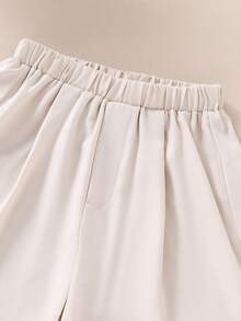 SHEIN Elladie kids 2件套青少年复古硬币图案背心短裤套装，舒适休闲，适合日常通勤和度假穿着，夏季 - 彩色 - 查看 9