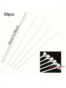 100 支白色气球棒 - 塑料派对气球棒 适用于婚礼、生日、圣诞节等（32 厘米/12.59 英寸）生日装饰 生日装饰 - 白色 - 查看 6