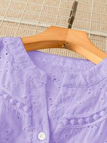 EMERY ROSE Women's Woven Casual Regular Summer Shirt - Purple - View 4