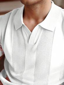 Manfinity Homme Herren Lässig Kurzarm Strickoberteil - Weiss - Übersicht 3