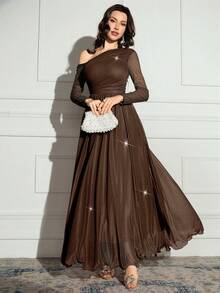 Women Midi Dresses - Whole Grain Coffee - View 3