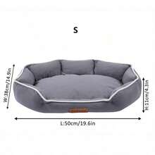 1PC Dog/Cat Bed, Suitable For Small/Medium/Large Dogs, All Season, Scratch & Bite Resistant, Machine/Hand Washable, Soft & Comfortable Fabric, Waterproof & Anti-Slip, Pet Sleeping Mat (Refer To Size Chart In Detail Images) - Beige - View 8