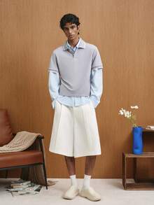 TOKVUE Men's Casual Contrast Trim Polo Shirt For Summer - Light Grey - View 3