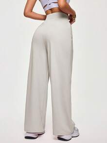 Lifespree Women's Casual High Waist Everyday Commute Sports Pants - Light Yellow - View 2