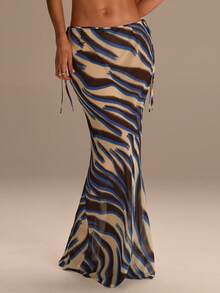 Athîral Chân váy đuôi cá họa tiết da báo dành cho nữ, thích hợp cho kỳ nghỉ hè. - Nhiều màu - Xem 4