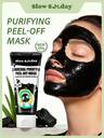 SlowSunday Charcoal Purifying Peel-Off Mask 100g, Face Wrapping Mask, With Activated Charcoal & Aloe Extract, Black Head Remover, Deep Cleansing, Purifying Pores & Gently Exfoliates, Korean Skincare, Y2K, Suitable For Summer