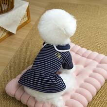 PETSIN 狗狗服装、猫咪服装、动物裙装、宠物春夏新品系列、幼犬连衣裙、公主风百搭连衣裙、条纹印花、小型动物服装、清凉防晒霜 - 彩色 - 查看 16