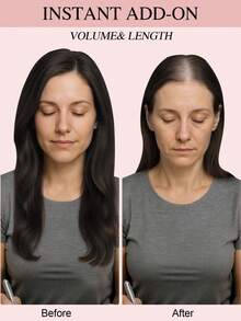 女士天然黑色假发片，真人发丝，适合头发稀疏的女性，蕾丝假发片，夹式接发，花朵发夹 - SNatural - 查看 7