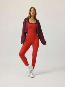 Aralina Leisurewear Active Pastel Pink Body-Hugging Shapewear Active - Red - View 9