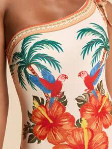 Travachic Women's Summer Beach Vacation Tropical Print Twist Front One-Piece Swimsuit - Multicolor - View 7