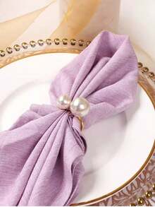 Bộ 6/12 chiếc vòng giữ khăn ăn bằng ngọc trai cao cấp, cỡ lớn/nhỏ, thích hợp trang trí bàn ăn nhà hàng/khách sạn/gia đình, lựa chọn hoàn hảo cho mọi mùa, tiệc tốt nghiệp, tụ họp ngoài trời, đám cưới, sinh nhật, bữa tối gia đình và là món quà lý tưởng. - trắng - Xem 2