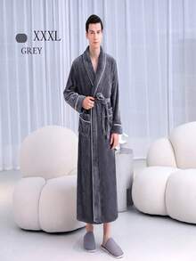 SHEIN 1 Áo choàng tắm flannel cỡ lớn, Áo choàng tắm flannel thanh lịch dành cho người lớn, Lý tưởng cho nhà nghỉ, khách sạn, spa, thẩm mỹ viện, Áo choàng tắm flannel, Thấm hút tốt và nhanh khô, Kiểu dáng rộng rãi, Nhiều màu sắc, Thiết kế tối giản, Đồ dùng thiết yếu cho phòng tắm & nhà cửa, Trang trí phòng tắm mùa hè, Đám cưới, Trở lại trường học - Nhiều màu - Xem 32