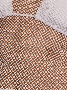 MUSERA Netted Sheer Flared Sleeve Crewneck Top Cute Summer Spring Sexy Going Out Beach Holiday Vacation Honey Tides - White - View 6