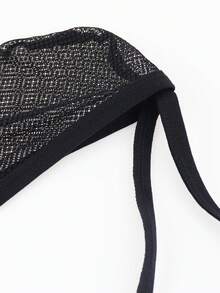 SHEIN DrisQ Men's Sheer Fishnet Sexy Thong Underwear Jockstrap Breathable - Black - View 4