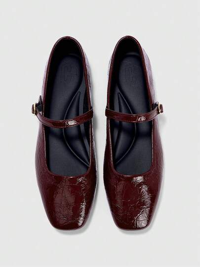 CUCCOO BIZCHIC 女士方头搭扣平底乐福鞋