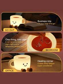 Cute Coffee Cup Night Light - 3 Brightness Levels Lamp With Touch Control 7 Colors, Silicone Lamp With 30 Min Timer, USB Rechargeable - Soft Lighting And Design, Suitable For Room, Creative Gift - Coffee cup night light - View 5