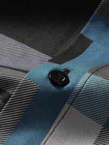 Manfinity Homme Camisa de manga corta a cuadros casual y de negocios para hombre, ideal para el verano y el diario - Multicolor - Ver 6