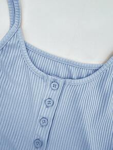 Zolique 女士纯色开衩纽扣吊带背心，多色套装 - 彩色 - 查看 5