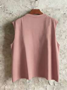 Manfinity Homme Áo tank top nam dáng rộng, in hình chim và khẩu hiệu cổ điển, phong cách mùa hè. - Hồng - Xem 4