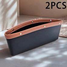 1/2PCS Leather Car Seat Gap Storage Box, Universal Anti-Drop Anti-Slip Car Armrest Side Organizer Box, Car Phone Key Coin Card Storage Bag, 2024 Car Interior Accessories Organizer, Dual Compartment Design, No Installation Required - Multicolor - View 6