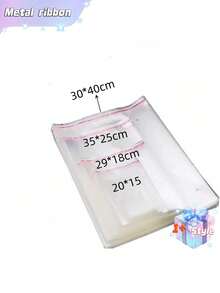 100 个 9.8x13.7 英寸透明大号可重复密封密封玻璃纸袋、透明塑料袋、自粘包装袋、透明 OPP 袋，适用于衣服、礼品、饰品、糖果等。返校情人节、情人节婚礼、生日储物容器 - 無色 - 查看 2