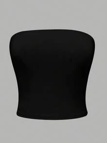 Olithes Conjunto de 3 piezas de top tubo con estampado de leopardo y unicolor negro y marrón, estilo Y2K - Multicolor - Ver 3