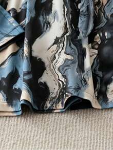 SHEIN CURVE+ Quần ống rộng dệt kim dáng suông dành cho nữ cỡ lớn, thích hợp mặc mùa hè, đi làm, đi nghỉ mát, nhiều màu. - Nhiều màu - Xem 4