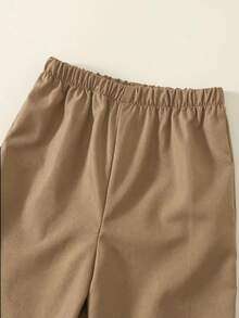 2 piezas Conjunto de camisa polo a rayas y pantalones de cintura elástica para niño pequeño, estilo urbano casual, adecuado para fiesta de cumpleaños, fiesta de noche, actuación, boda, baby shower, celebración del 1er cumpleaños - Multicolor - Ver 5