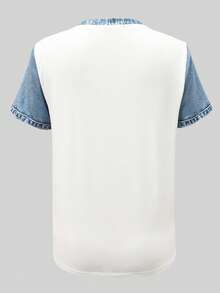 EMERY ROSE Plus Size Summer Casual Colorblock T-Shirt - Multicolor - View 2