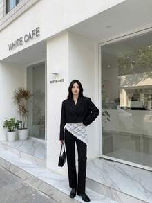 Joivida 1Pc Retro Lace Trim Scarf, Headscarf Layered With Triangle Scarf, Skirt, And Back Flap - multicolor - View 3